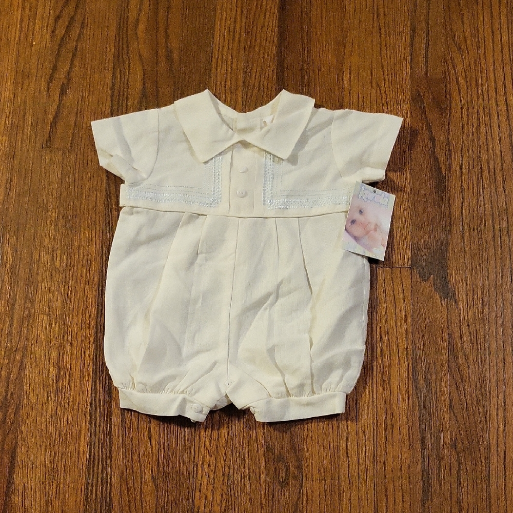 Adorable Cream Kids Linen Romper By Karela Kids